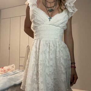 Angel Biba White Floral Mini Dress